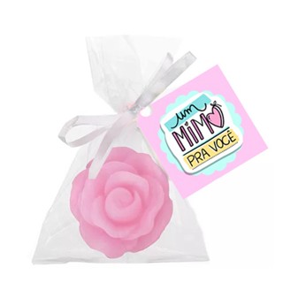 KIT 30 Mini Sabonetes Um Mimo Pra Você Cliente Empresarial Clinica Estética Nail Design Festas Mimo Cliente Rosa