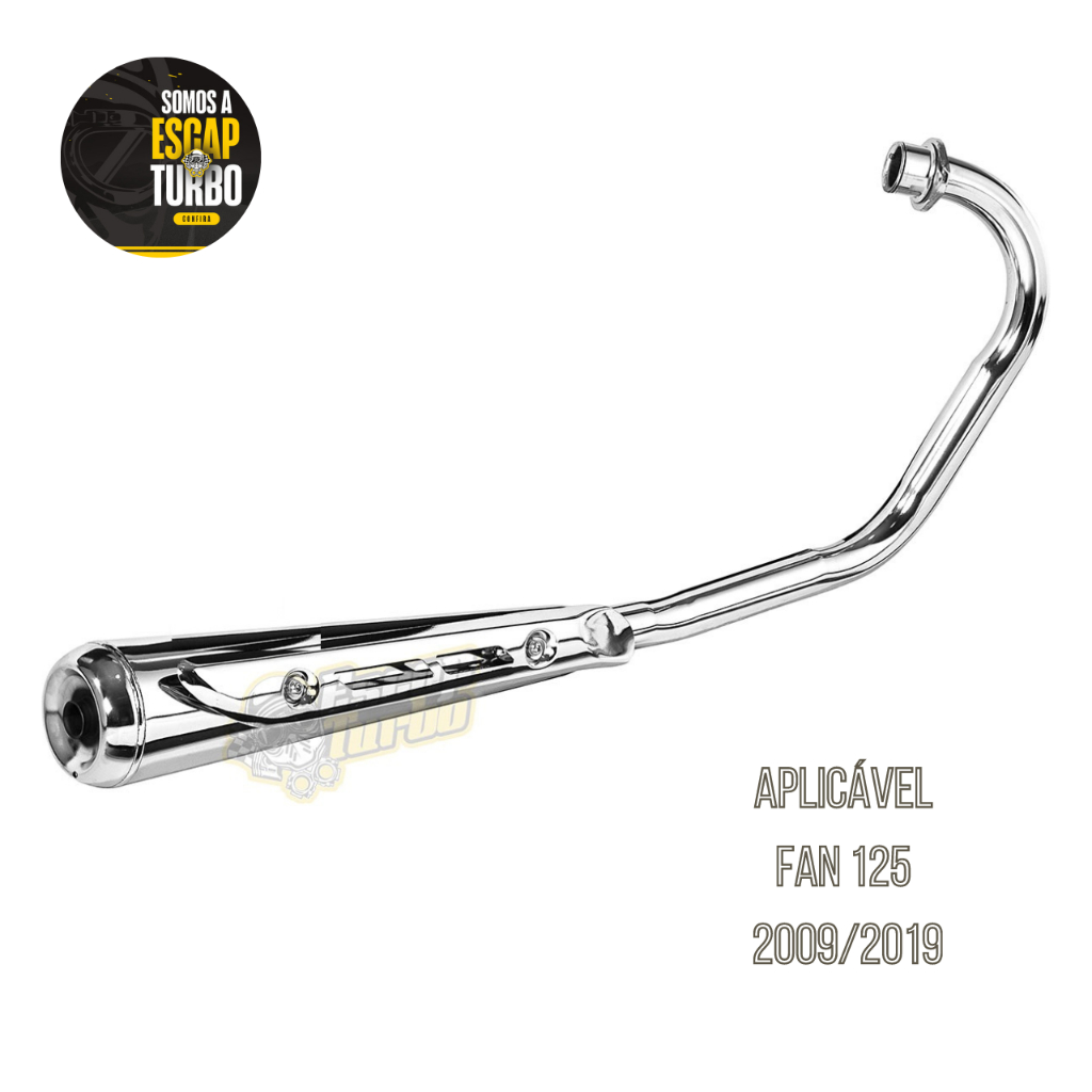 Escapamento Fan 125 2009/2019 Mini Turuna C/protetor Fortuna