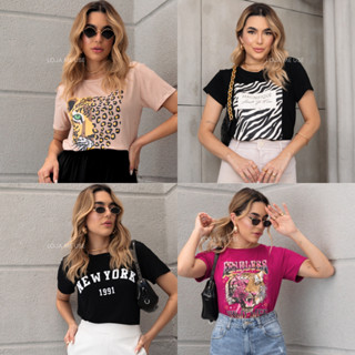 T-shirt Blusa Feminina Da Moda Blogueira Estilosa