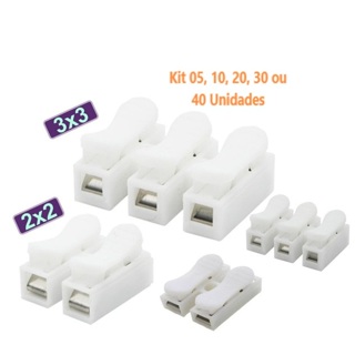 10/20/30 ou 40 Emenda Sem Solda Para Fios duplo BRANCO Conector de Pressão em Oferta na Shopee