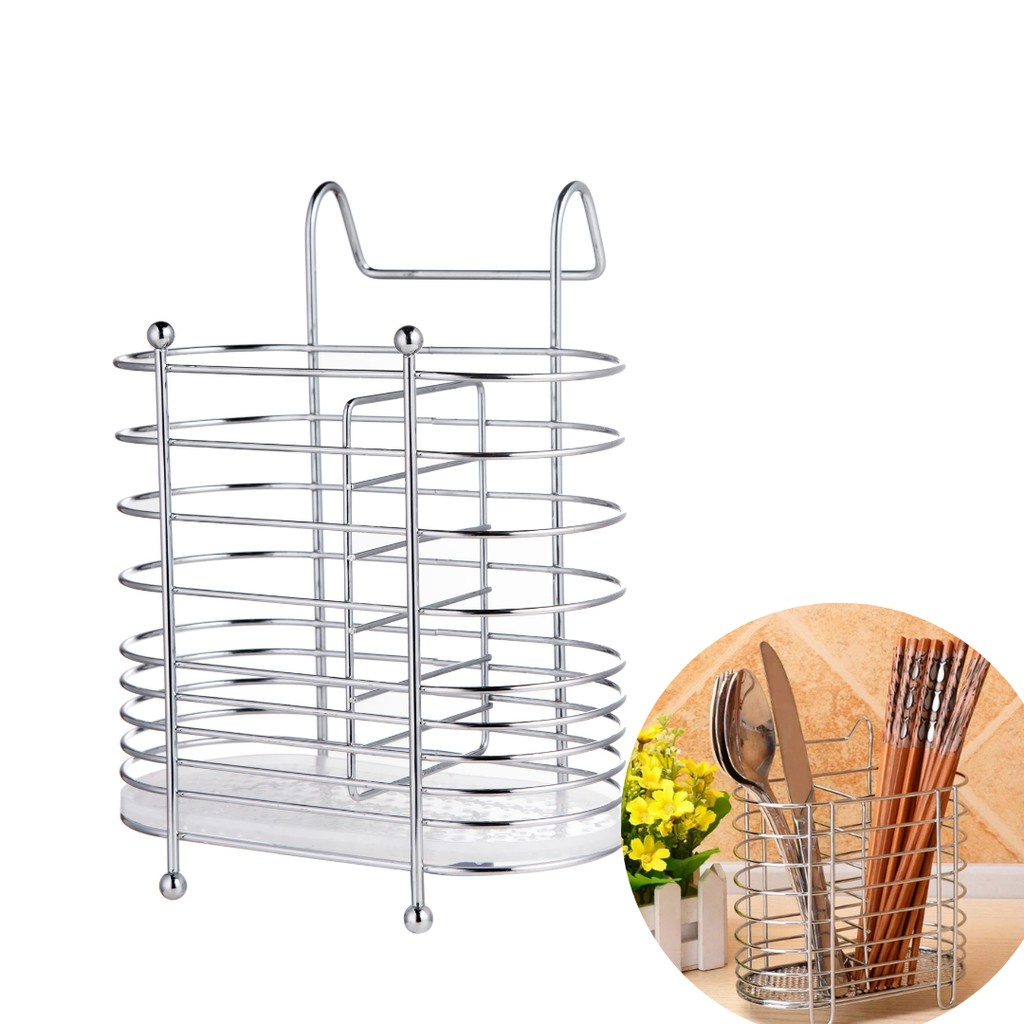Porta Talheres Cromado E Alça Encaixável Talher 15,5x20x10cm Super resistente Organizadores Top Útil