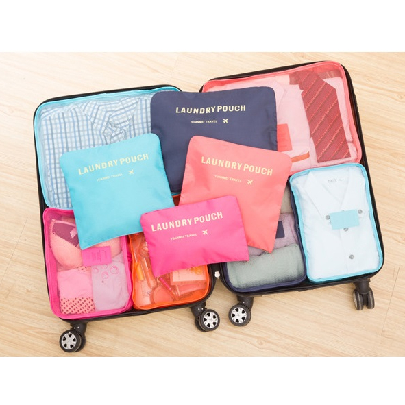 Imagem Kit 6 Peças Organizador De Malas Para Viagem Travel Praia