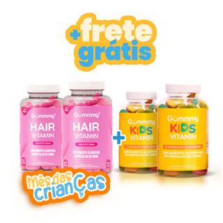 Kit 2 Gummy Hair Vitamin + 2 Gummy Kids Vitamin