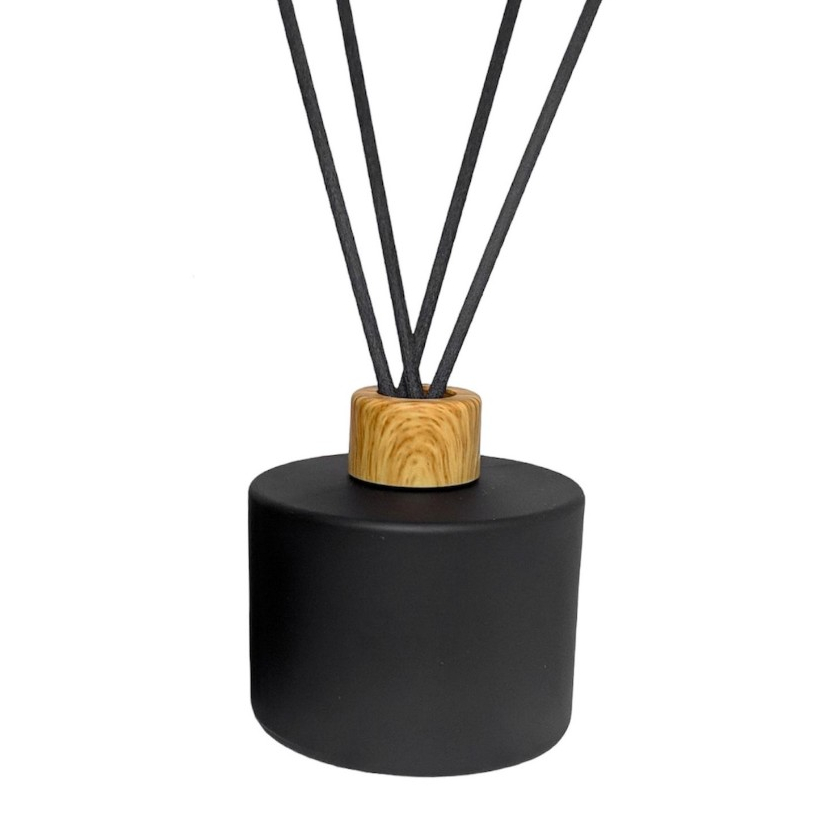 Vidro Picolo Difusor de Ambiente Preto Fosco Amadeirado C/ Varetas Aromatizador