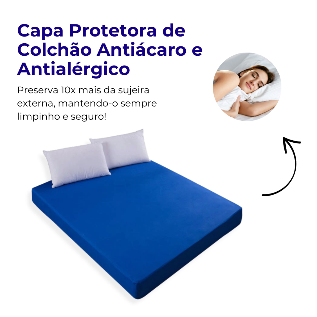 Capa Protetora Para Colchão Impermeável Queen e King Antialérgico Macio, Silencioso e Não Esquenta