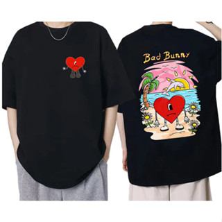Camiseta Heart Bad Bunny Algodão Camisa Unissex Blusa Coração Triste