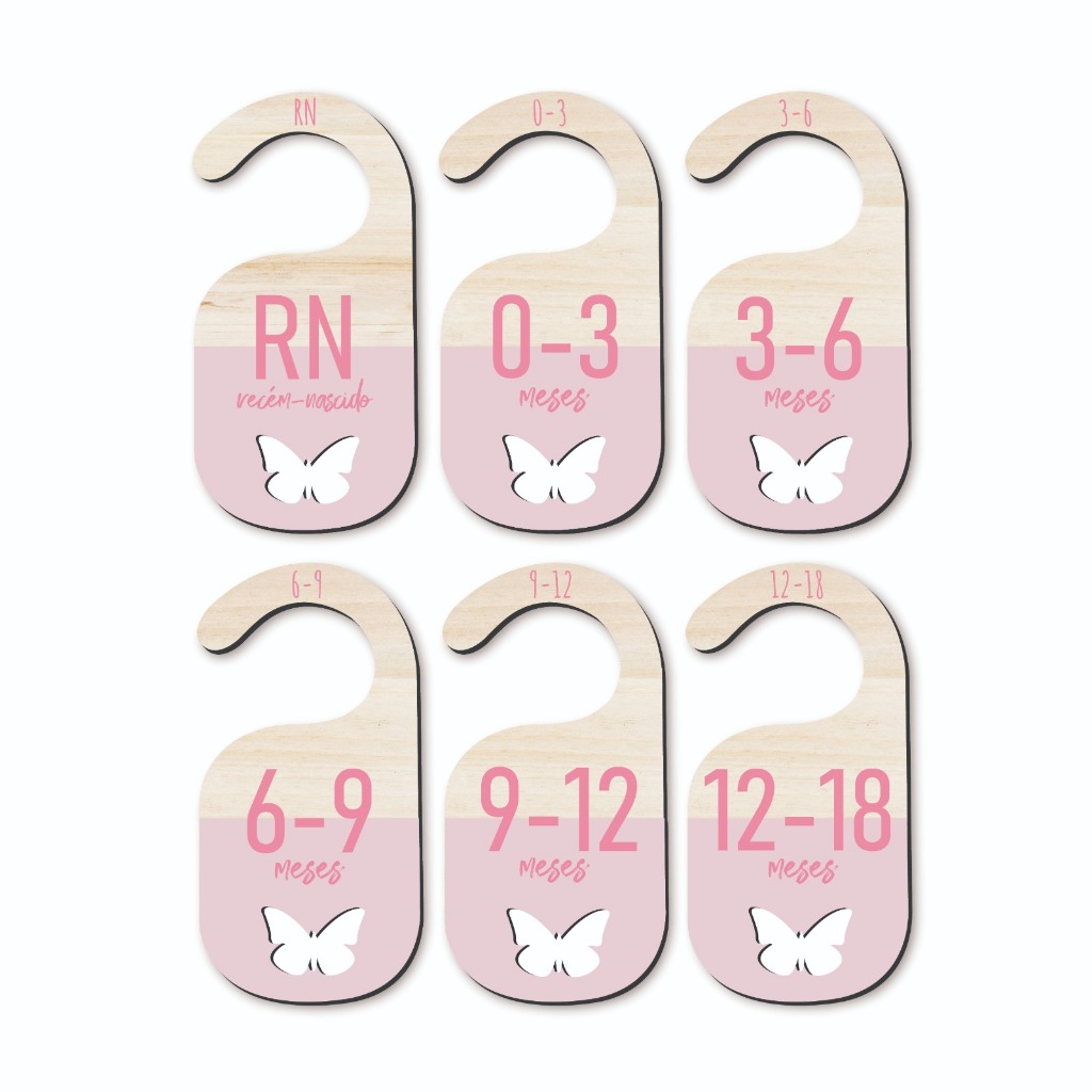 Separador E Organizador De Cabides Para Bebe Infantil - Borboleta Vazado