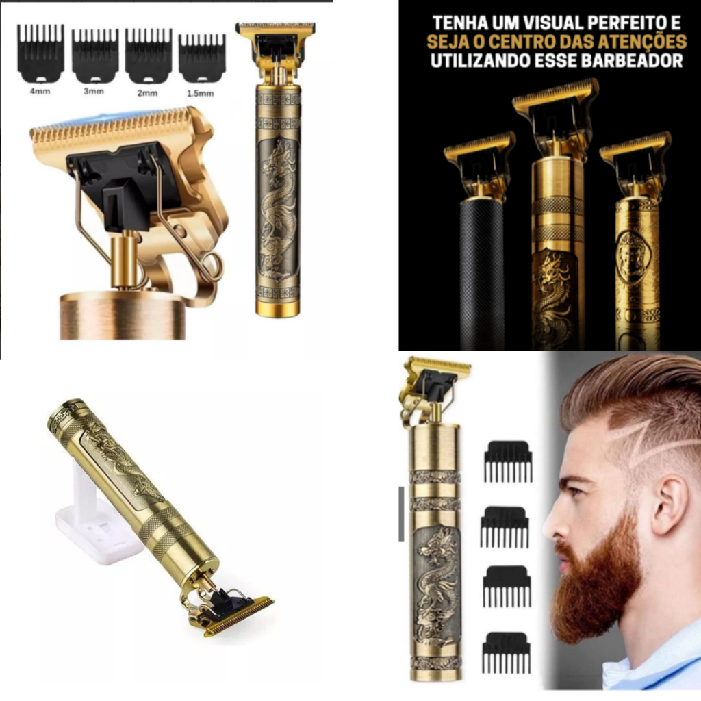 Máquina De Cortar Cabelo Para Barba Masculina Designer Aleatório Elétrico Profissional