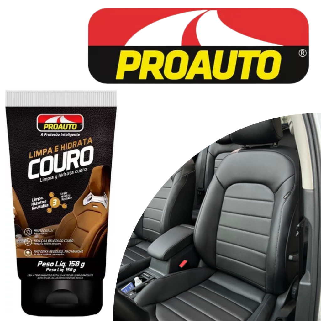Limpa Hidrata e Restaura Couro 3 em 1 Proauto em Oferta na Shopee