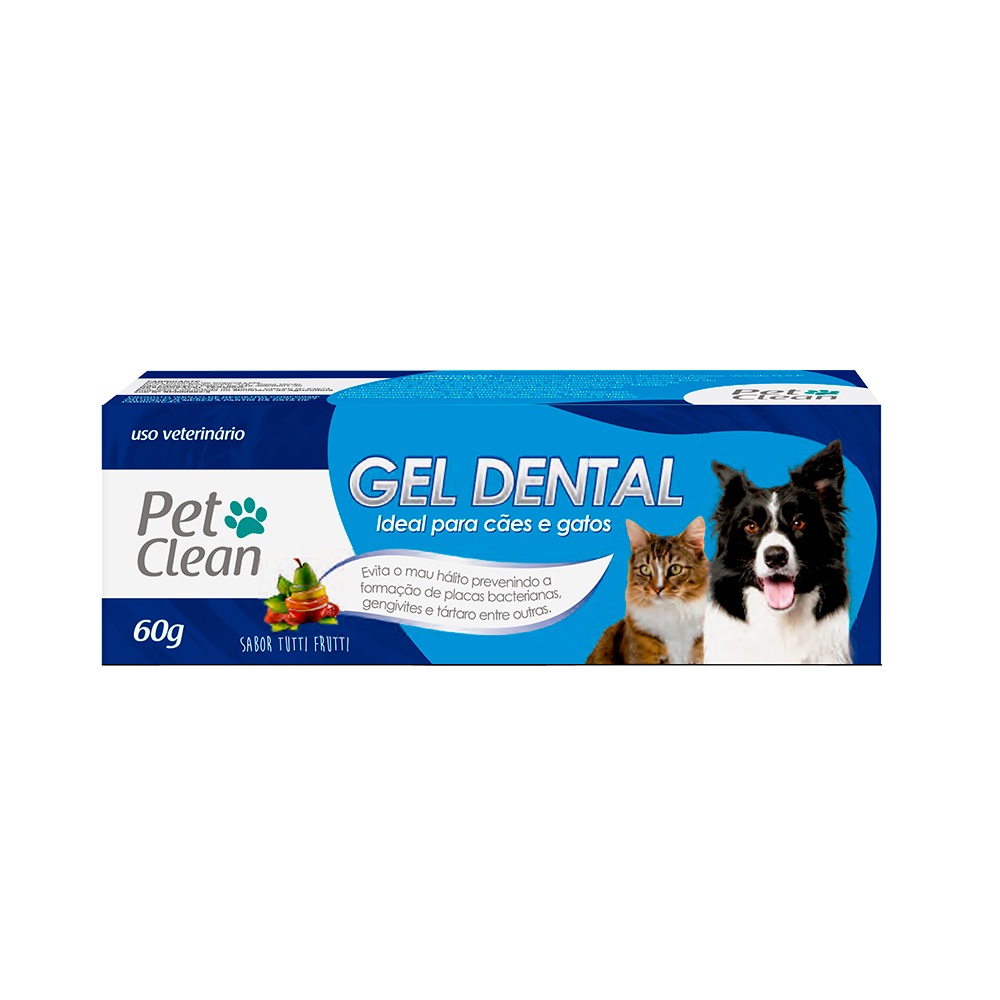 Gel  Dental Pet Clean Sabor Tutti-Frutti para Cães e Gatos 60g em Oferta na Shopee