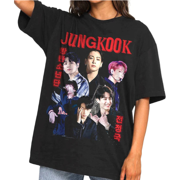 Camiseta Jungkook Unissex Camisa BTS Blusa Algodão