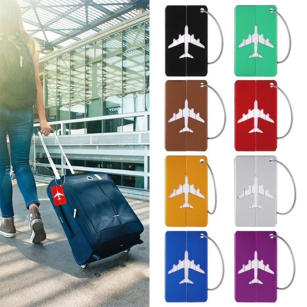 Etiqueta de Bagagem Colorida em Alumínio - Tag de Mala para Viagem em Oferta na Shopee