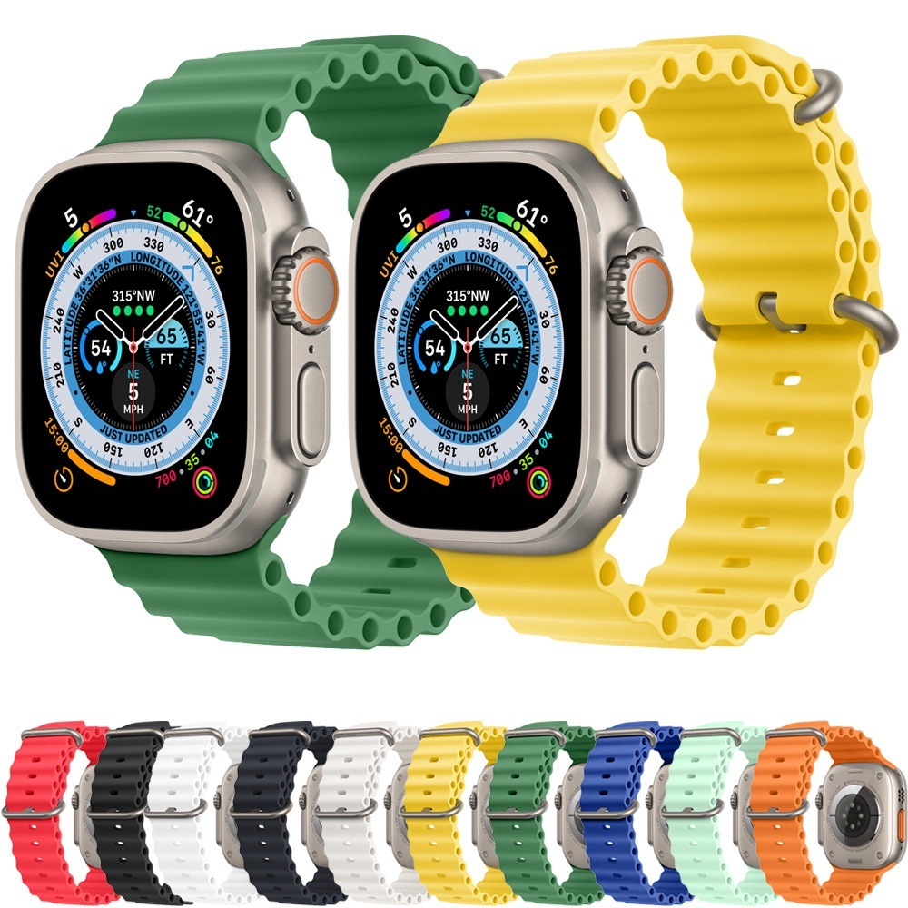 Pulseira De Silicone Oceânica Para Relógio Apple Ultra 49mm Série 8 7 6 5 4 3 2 1 iWatch 45mm 41mm 44mm 40mm 42mm 38mm em Oferta na Shopee