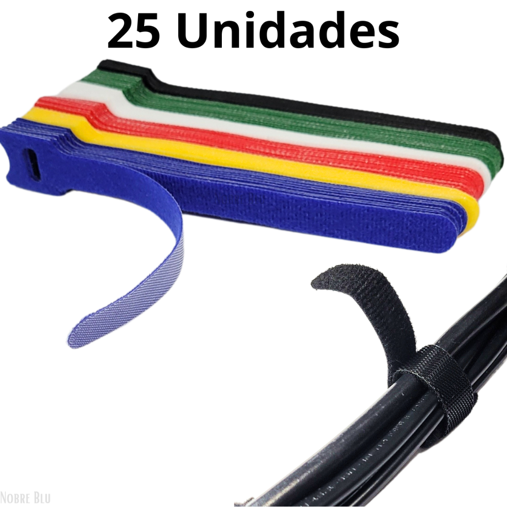 Kit 25 – Organizador de Cabos e Fios Abraçadeira Prendedor – Cabos Celular – Fios