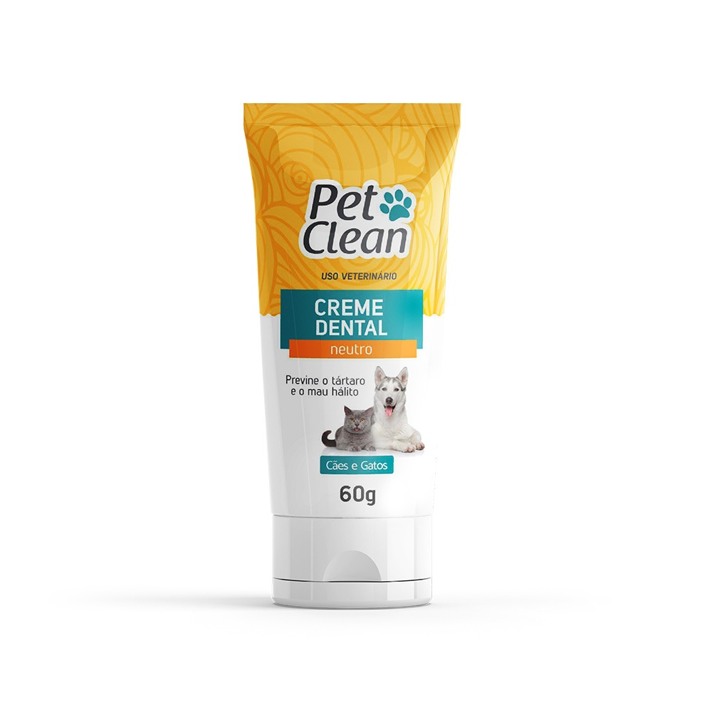 Creme Dental Neutro Pet Clean 60g para Cães e Gatos