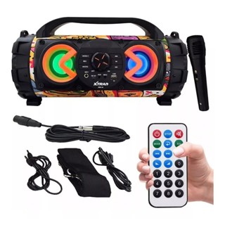 Alto-falante Xtrad XDG-38 portátil com bluetooth multicolor 110V/220V