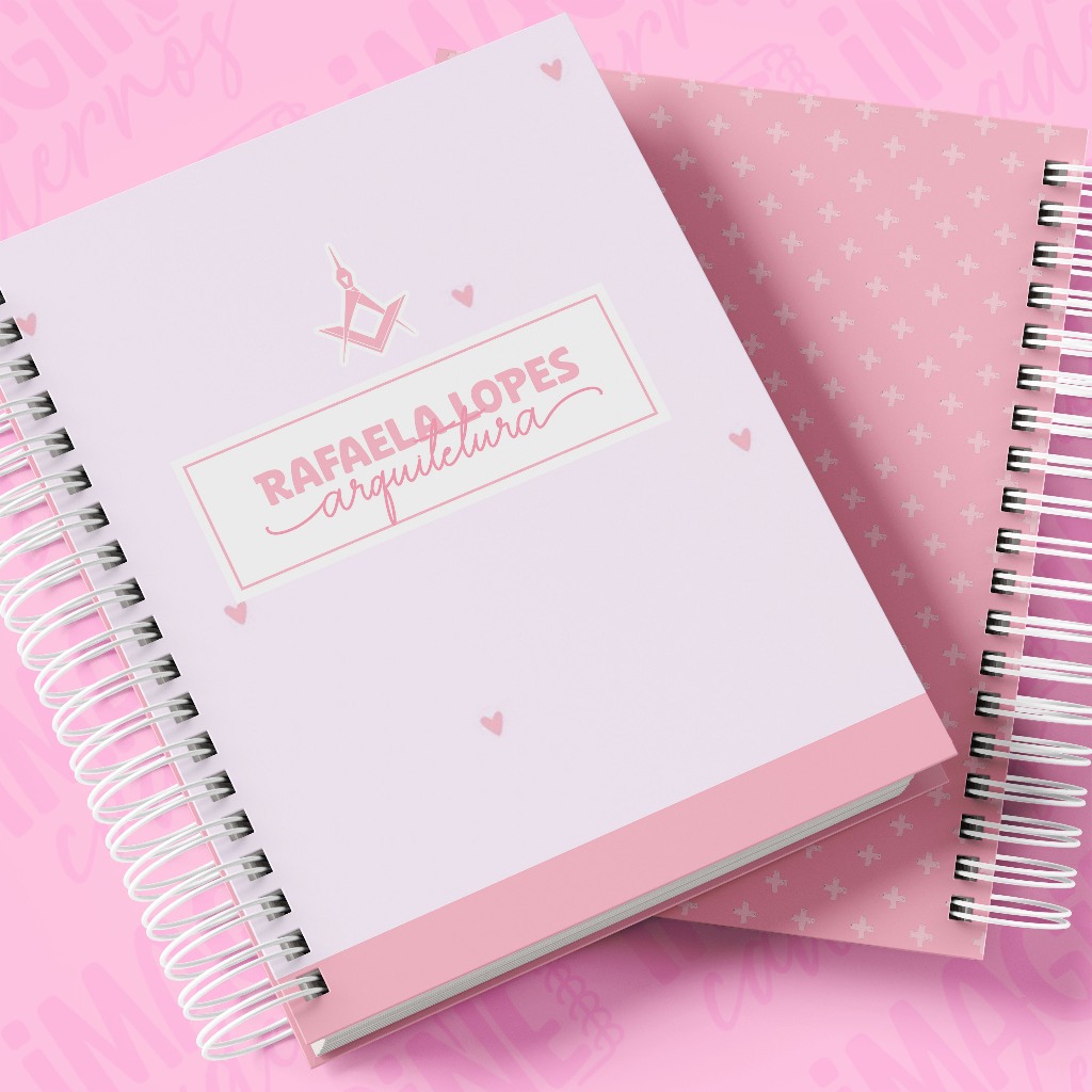Caderno Personalizado Arquitetura  11 com Nome Capa Dura Wire-O 22x16cm Premium 120 Folhas