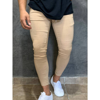 calça bengaline masculina com ziper na barra