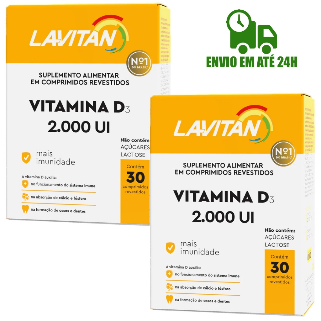 Kit 2x Lavitan Vitamina D 2000 UI D3 Cimed Original 30 Cáps