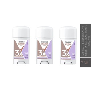 Kit 03un Desodorante Rexona Clinical Extra Dry Creme 58g