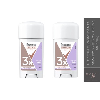 Kit 02un Desodorante Rexona Clinical Extra Dry Creme 58g em Oferta na Shopee