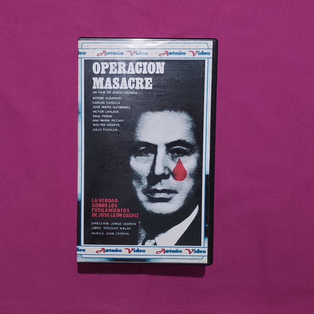 VHS  - Operacion Masacre (LEIA A DESCRIÇÃO - filme Jorge Cedron - película clássica - antaño video)