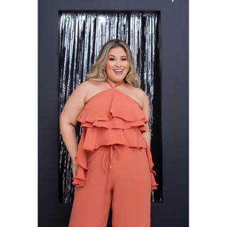 Blusa Camadas Babado Plus Size