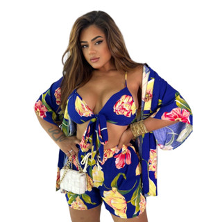 Conjunto Feminino Short Blusa Top Moda Praia