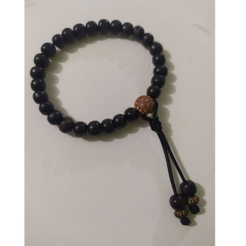 Japamala Pulseira Tibetana 27 Contas de 8mm em Madeira