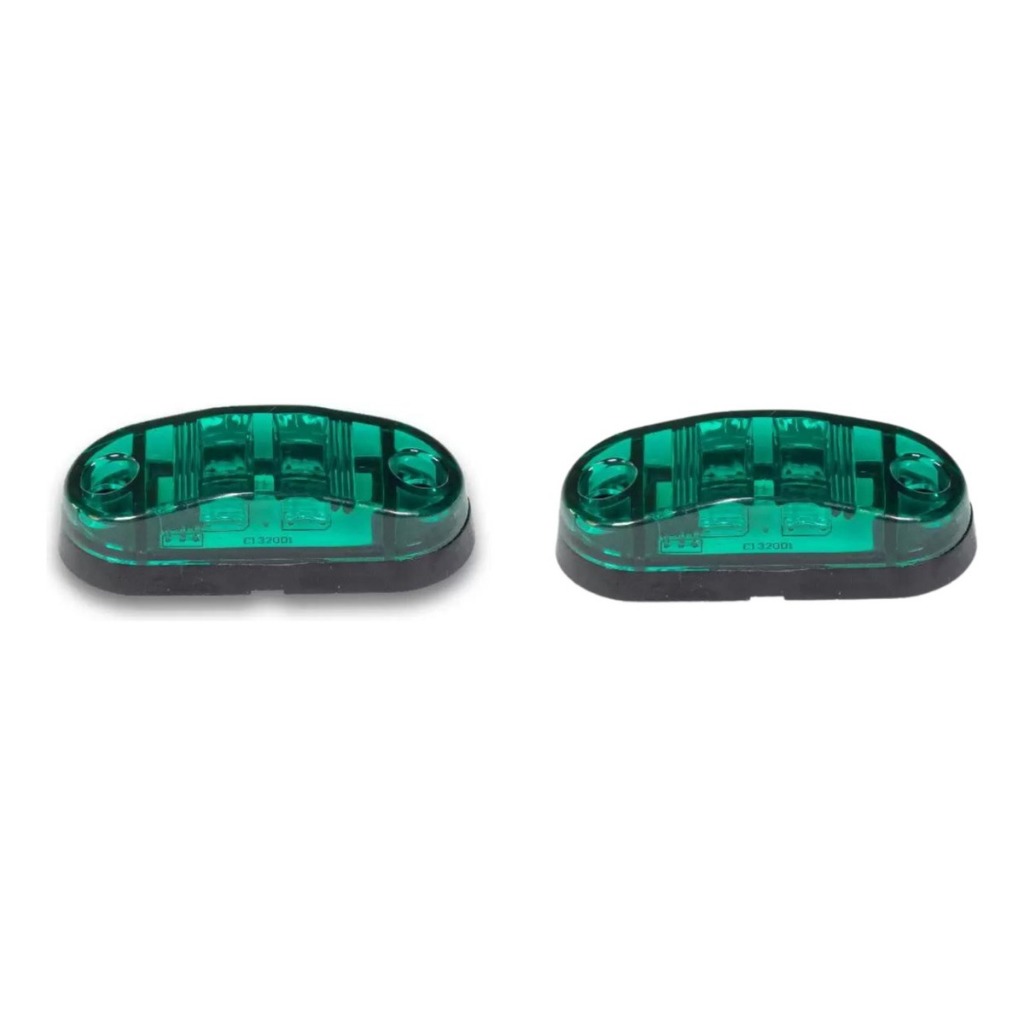 Par Lanterna Delimitadora Verde Led 12v 24v Caminhão Baú