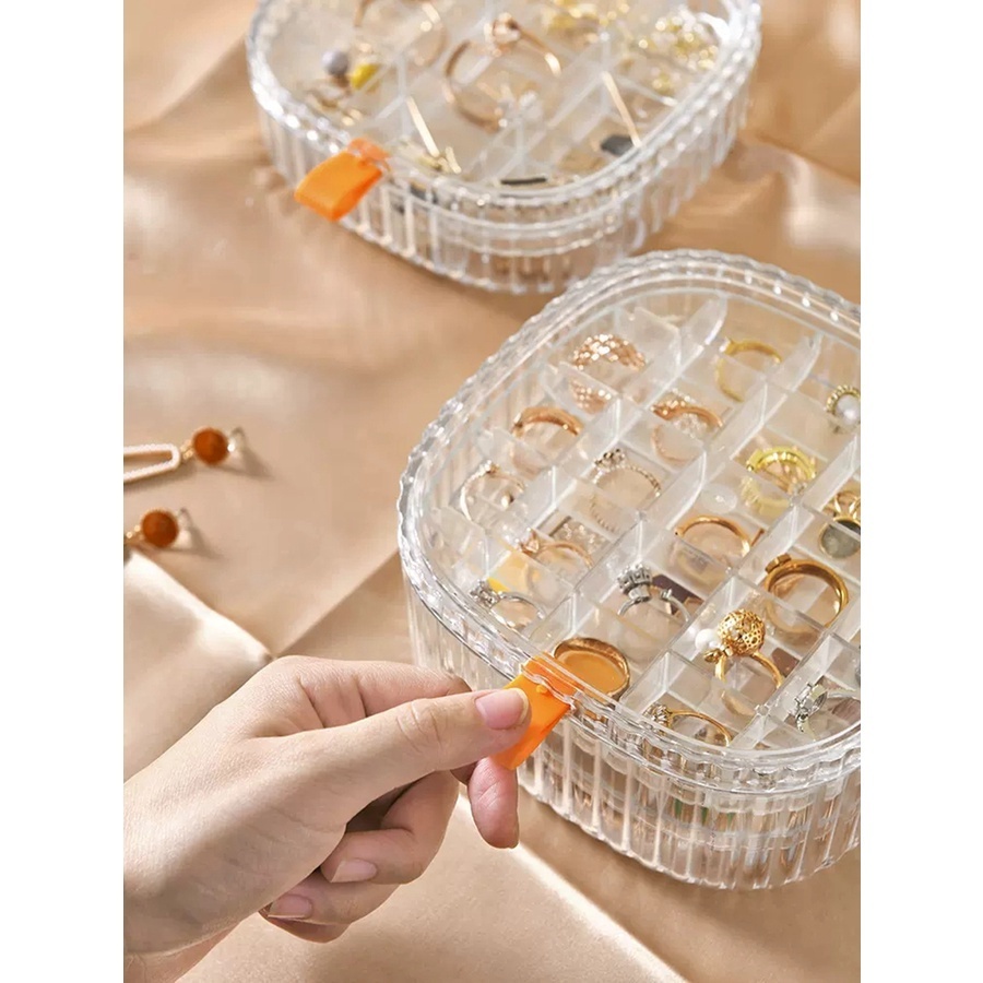 Organizador Para Pedraria/Strass/Glitter/Bijuterias/1Pc PE Caixa Plástica De Armazenamento De Colar De Anel Pulseira Brinco CORES SORTIDAS em Oferta na Shopee