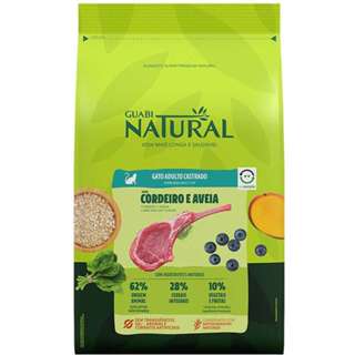 Ração Guabi Natural Gatos Adultos Castrados Cordeiro 7,5kg em Oferta na Shopee