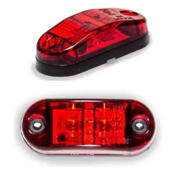 Par Lanterna Delimitadora Vermelha Led 12v 24v Caminhão Baú