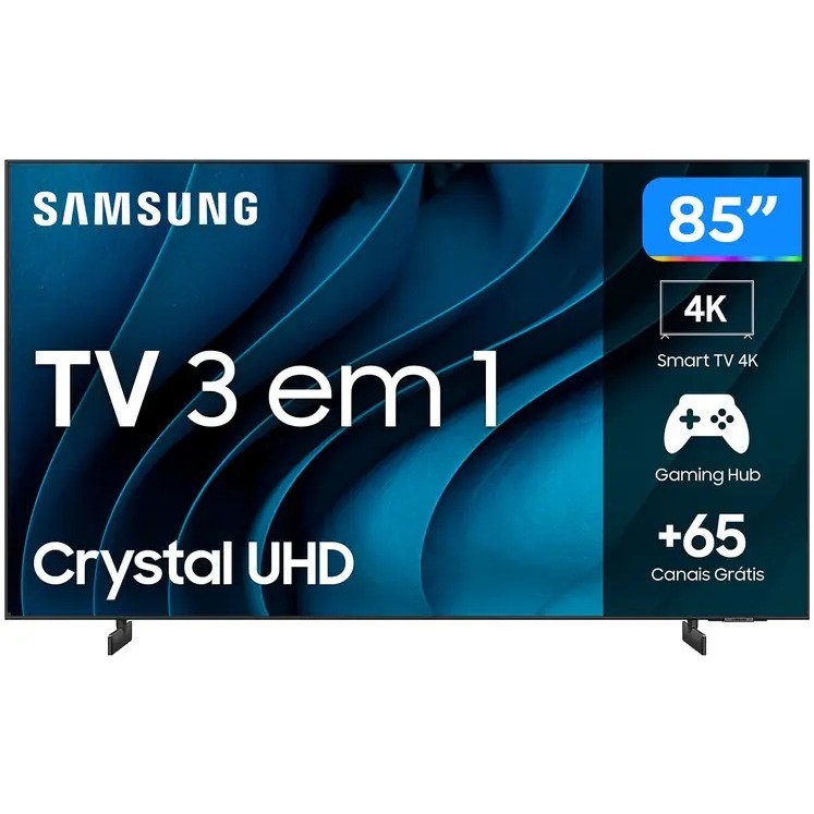 Smart TV 85” UHD 4K LED Crystal Samsung 85CU8000
