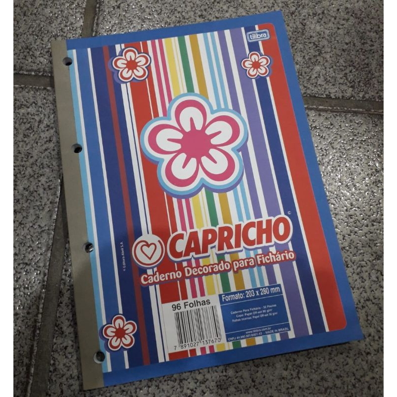 Bloco de fichário Capricho 96 folhas antigo vintage anos 2000