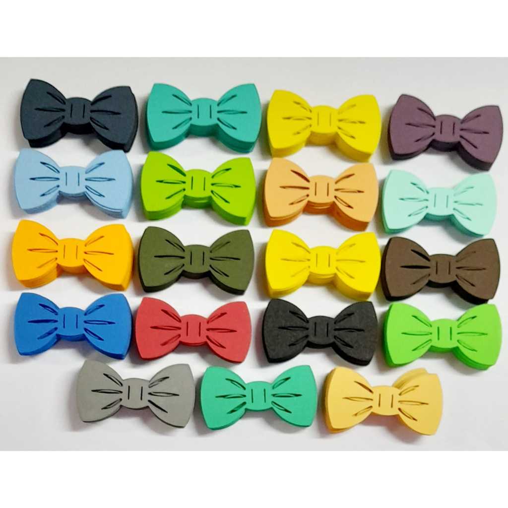 50 Gravatas Borboleta com 10cm para Cão e Gato Pet Shop Cores Sortidas no Eva Liso
