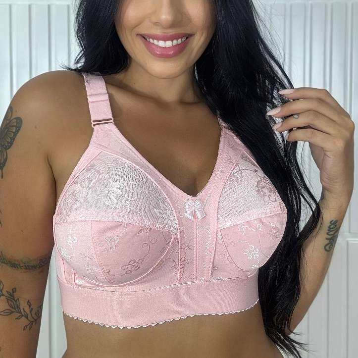 Sutiã Plus Size Reforçado Com Pala Forro em Algodão Sem Bojo Sustentação Modelador Lingerie Feminina em Oferta na Shopee