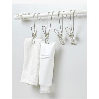 6pcs clipe Multiuso / prendedor de roupa de aço inoxidável com ganchos