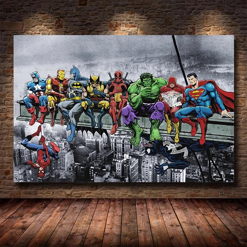 Quadros decorativo 1 peça 40x60 vingadores super-herói decoração para casa sala quarto em Oferta na Shopee