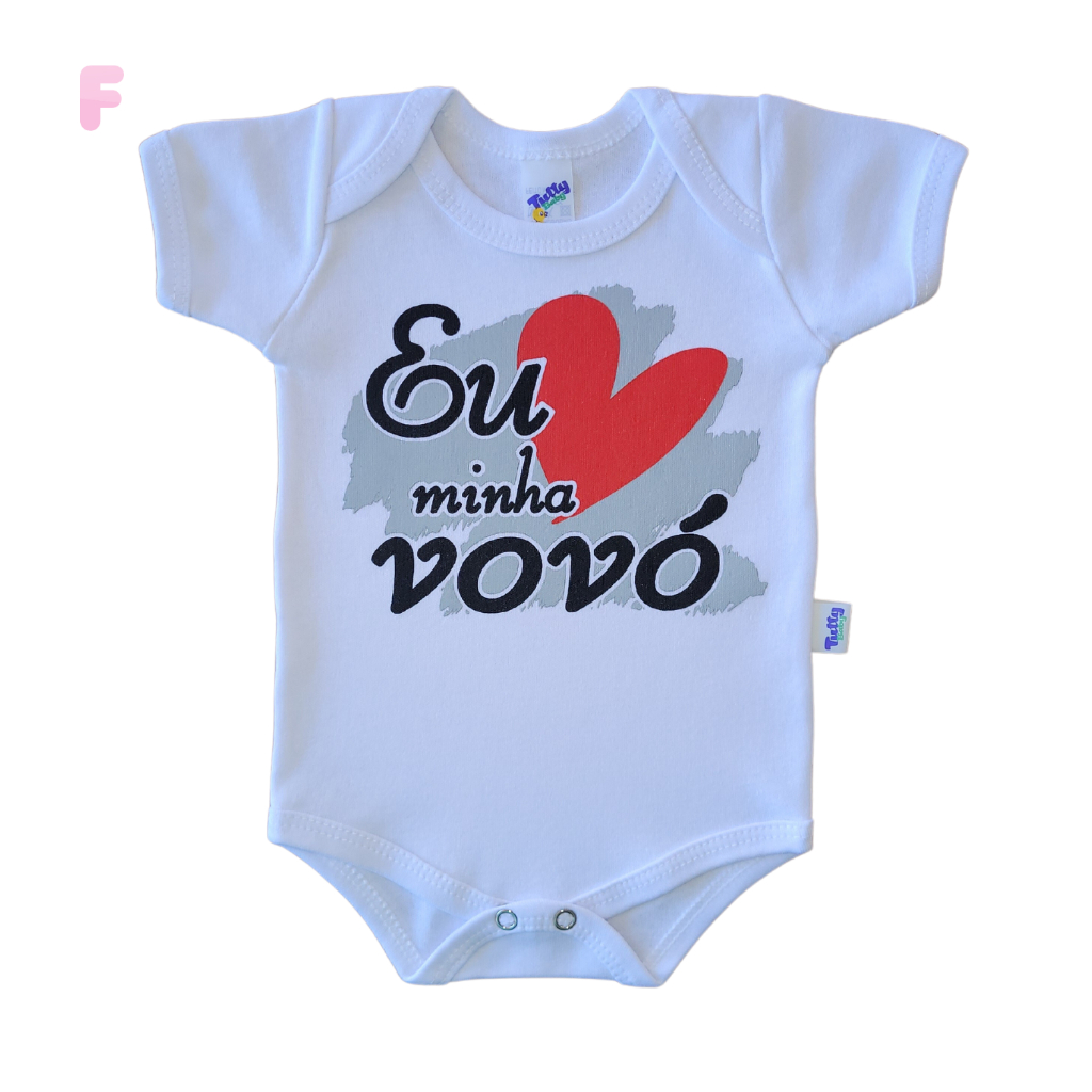 Body Bebê Eu Amo Vovó Família 100% Algodão Roupa Infantil Recém Nascido Grávida Fantasia Criativo Personagem