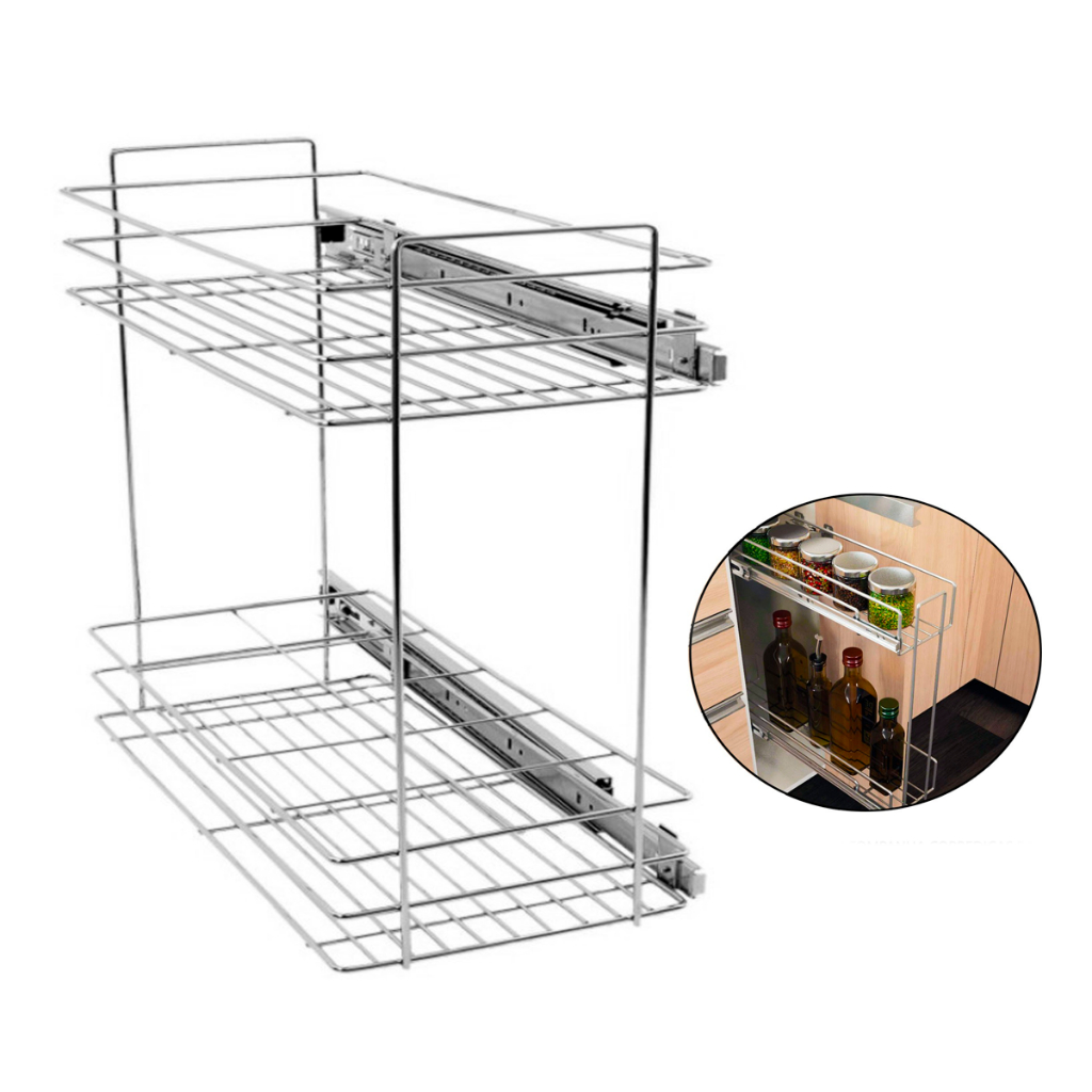 Porta Tempero Latas/óleo Duplo com Corrediça 180x460x460mm