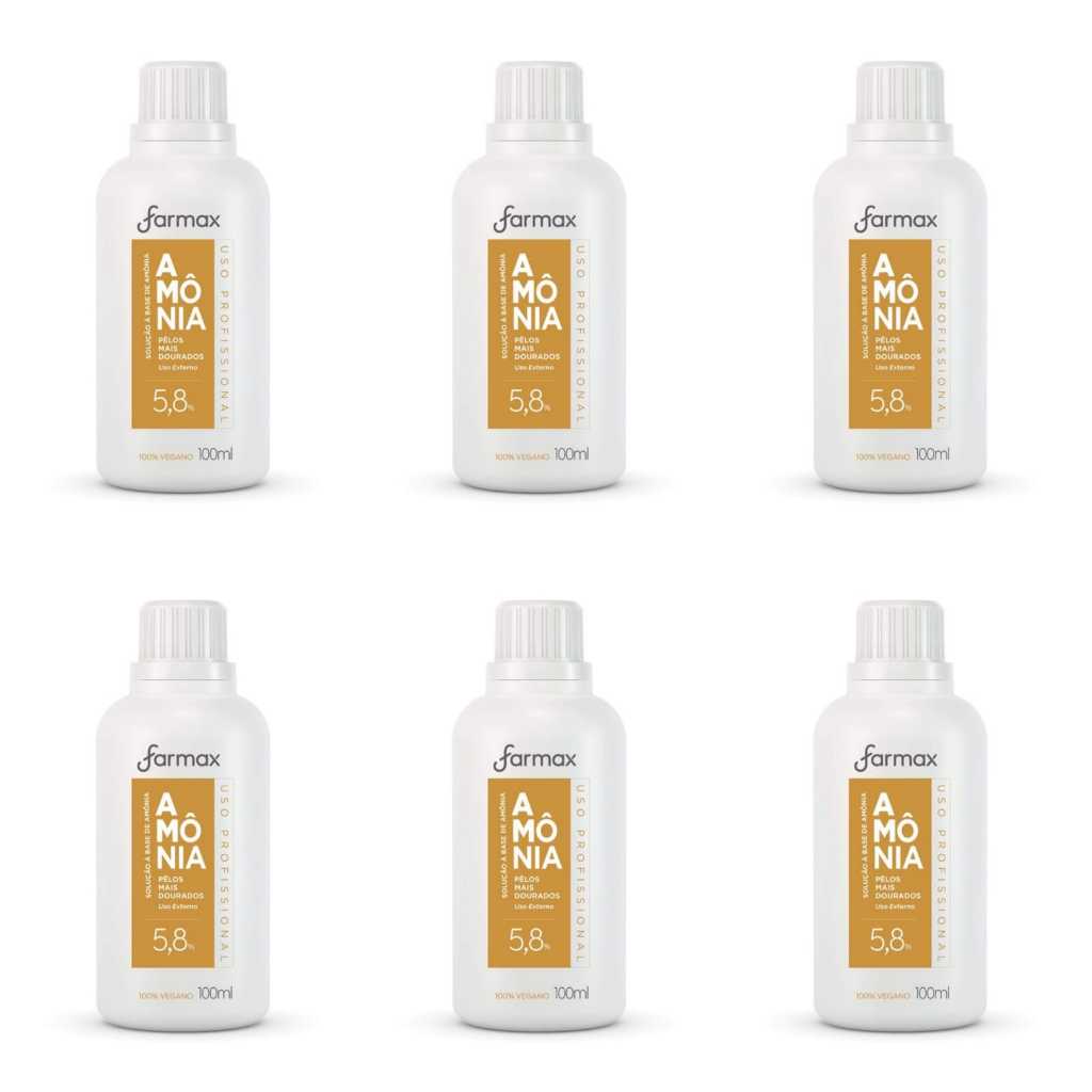 Kit 6 Solução A Base De Amônia Farmax 100ml em Oferta na Shopee