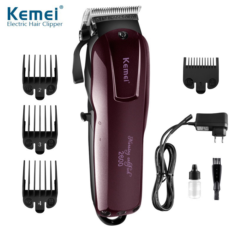 Máquina de Cortar Cabelo Profissional sem fio recarregável Kemei 2600