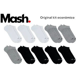 Kit 09 Pares Meias Adulto Unissex Invisível Mash Algodão