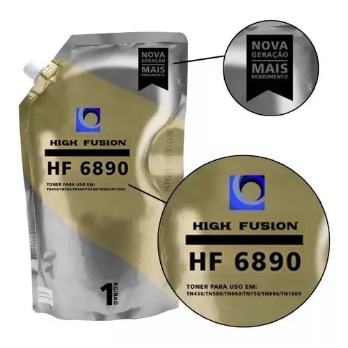 Pó de Toner High Fusion HF6890 para TN580 TN650 TN750TN1060 TN2340 TN-B021 Bag 1kg em Oferta na Shopee