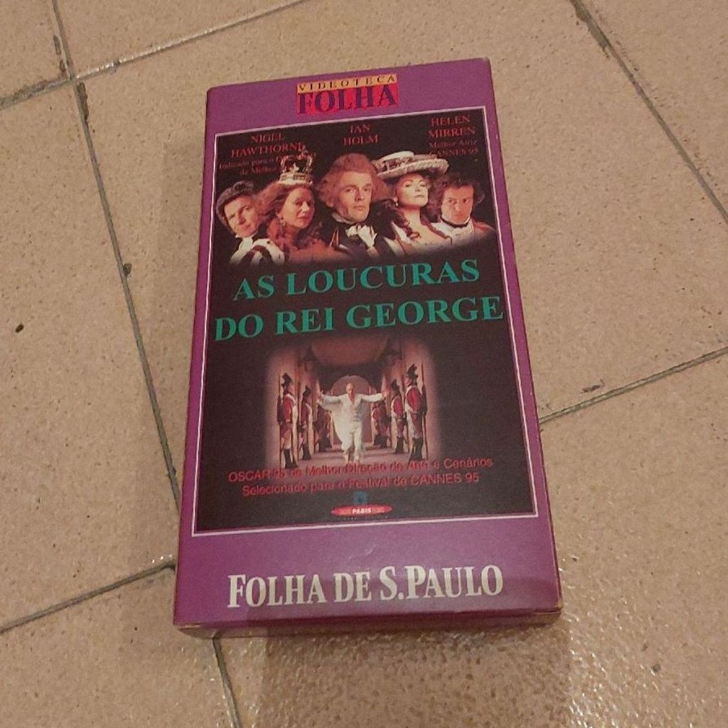 vhs fita videoteca folha as loucuras do rei george número cinco