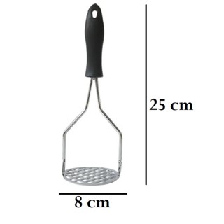 Amassador De Batatas 8x25Cm Top Útil Espremedor Manual Legumes Multiuso Aço Inox Com Cabo Plástico Cozinha Multiuso