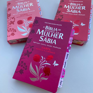 Bíblia de Estudo da Mulher Sábia Letra Grande -com abas adesivas já colocadas