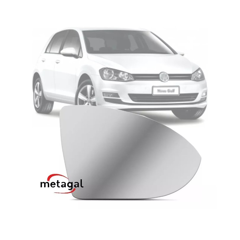 Lente Com Base e Com DESEMBAÇADOR do Retrovisor Golf Mk7 2015 a 2020 LADO DIREITO - PASSAGEIRO