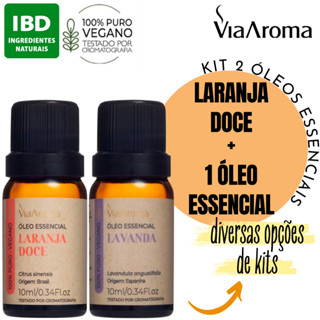 2 Óleo Essencial - Laranja Doce Via Aroma 10 ml + 1 Oleo Essencial 100% Puro Vegano em Oferta na Shopee